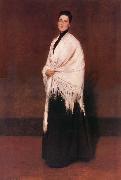 William Merritt Chase The lady wear white shawl china oil painting reproduction